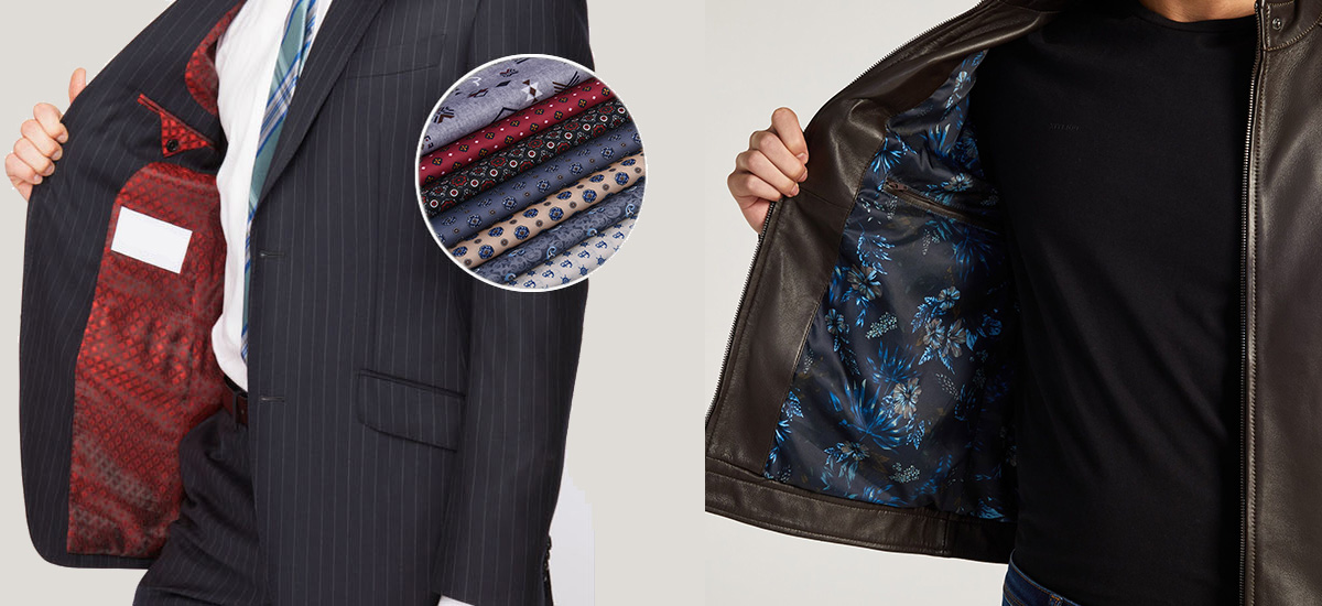taffeta fabric with printed patterns for jacket and suit lining