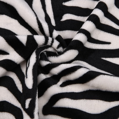 Double Sided Zebra Printed Flannel Fabric